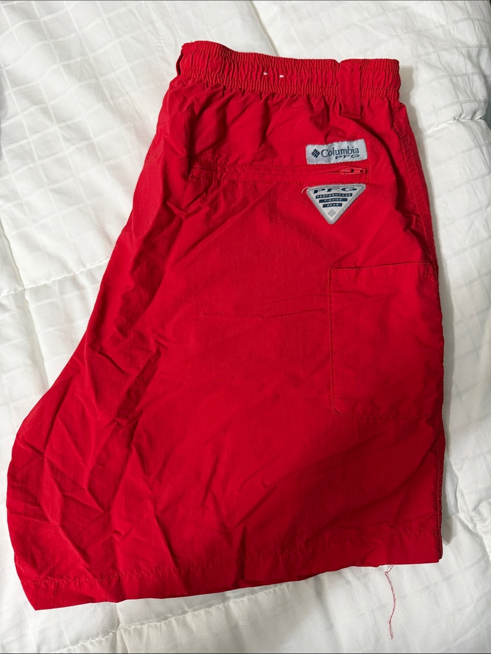Columbia Men’s Red Hybrid Shorts with Branded Patch